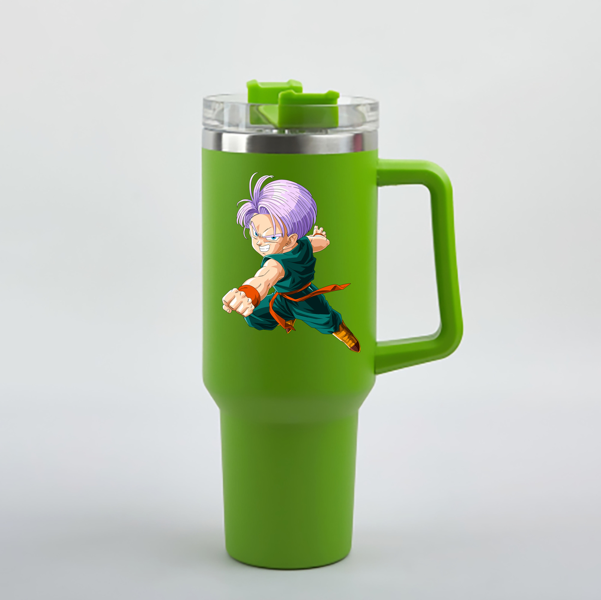 （画像用） ドラゴンボール トランクス（Torankusu）DRAGON BALL Trunks 1200mL車用タンブラー - クリスタルステッカー（プラスチックストロー付き）